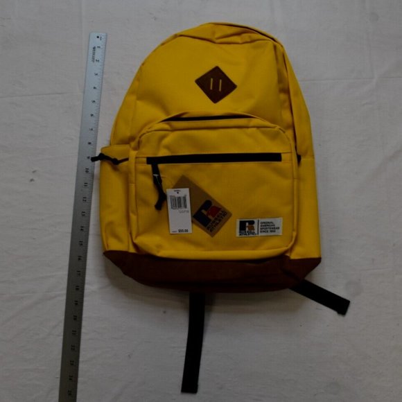Russell Athletic Mens Womens Yellow Legacy 18" Backpack New With Tags - Picture 8 of 10
